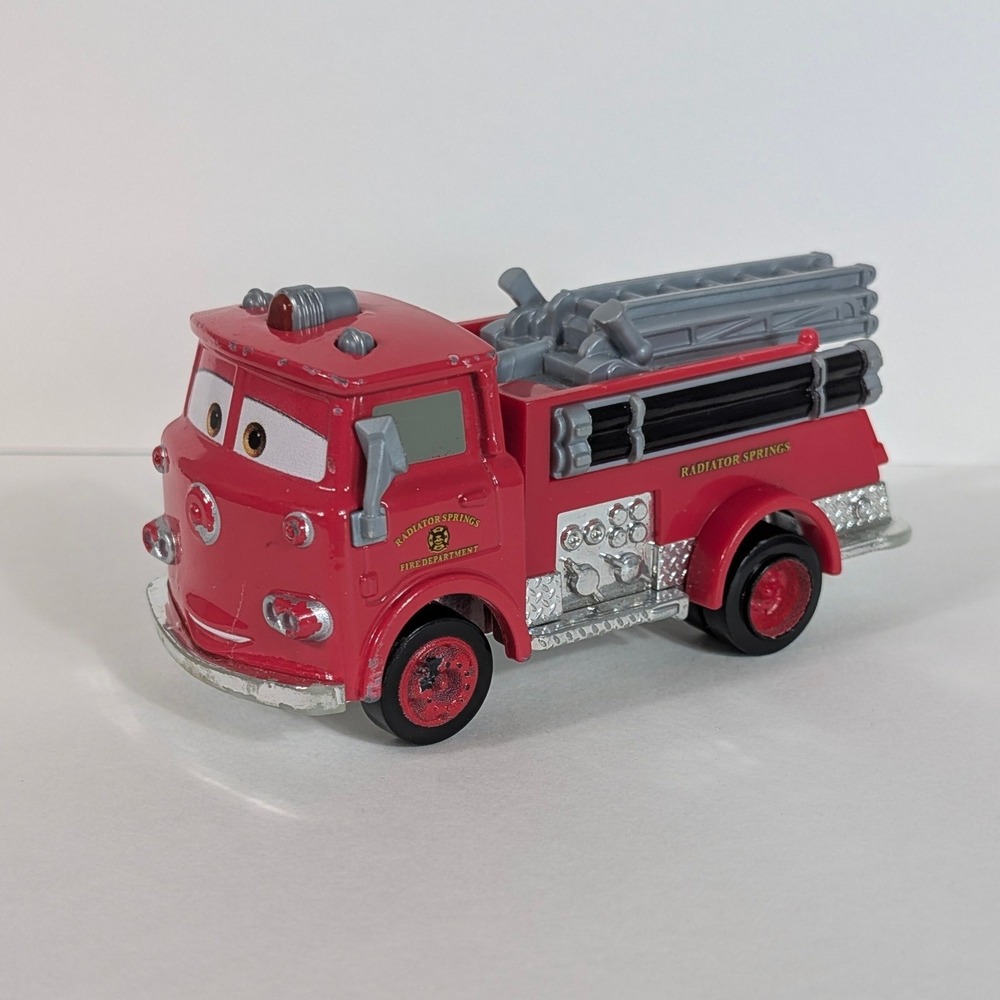 Disney Pixar Cars Red Fire Truck Radiator Springs Fire Dept Mattel Diecast Toy